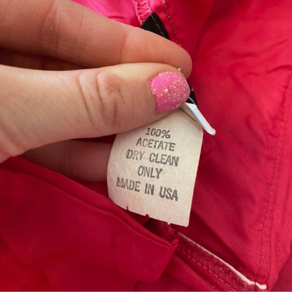 Vintage 1980's Mini Hot Pink Prom Formal Dress Ruffle Party Corset Princess 9/10 - Picture 7 of 10